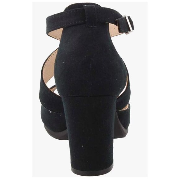 Lifestride Women's Allison Dress Sandal Black Size 8 Peep Toe Ankle Wrap New - Picture 4 of 8